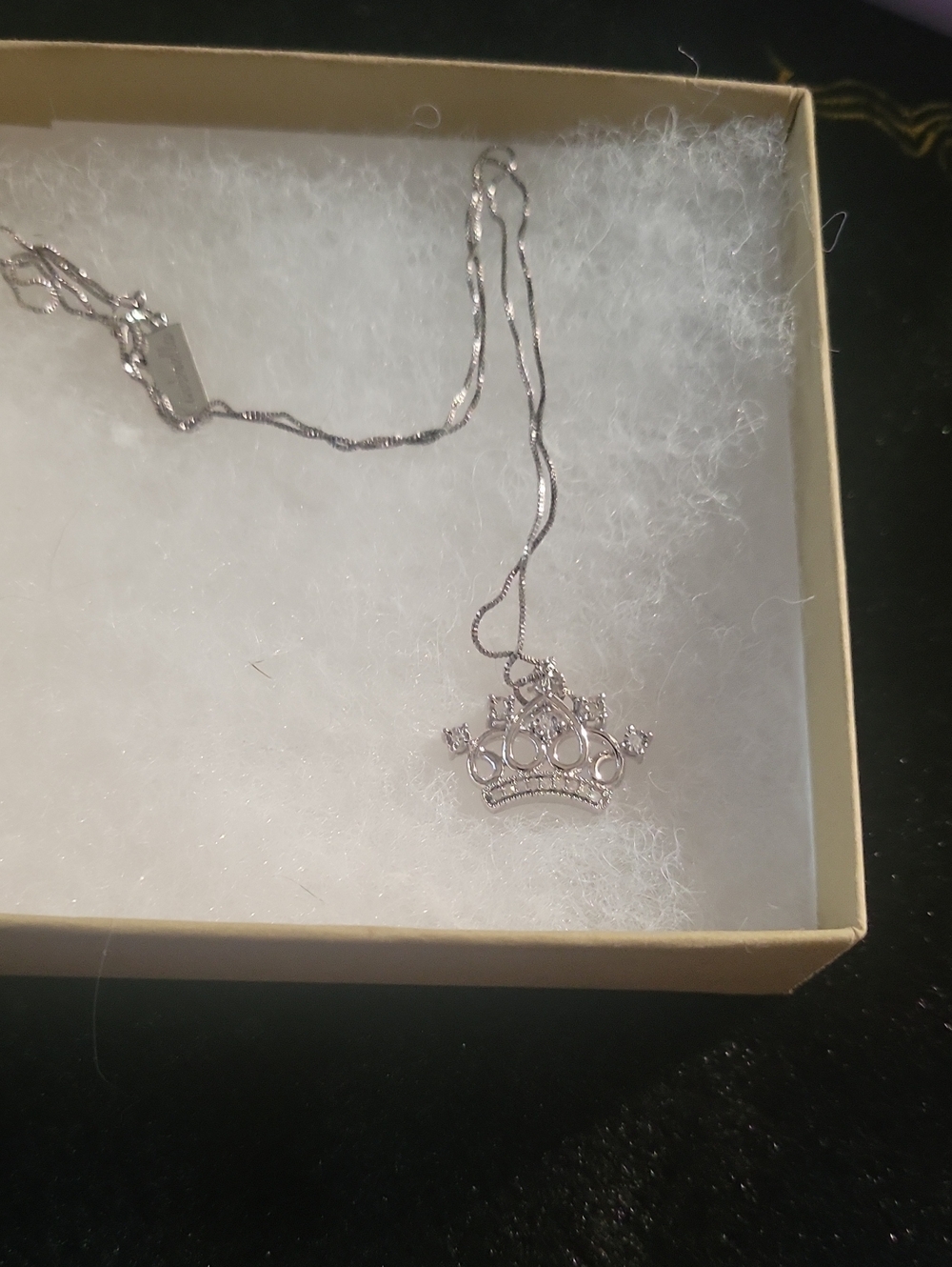 DISNEY Enchanted Cinderella Sterling Silver And Diamond Necklace W 18" Chain